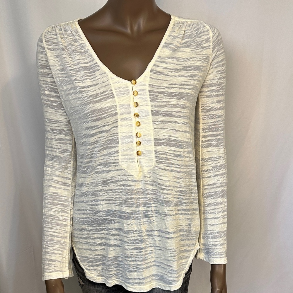 testament Women's Cream Button Top